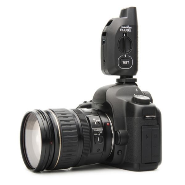 Attach one PlusX to your camera, another PlusX to a remote flash using an included cable, set both radios to the same channel and start taking picture