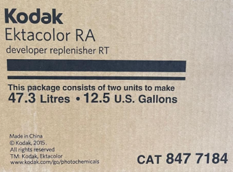 product Kodak Ektacolor RA Developer/Replenisher to Make 25 Gallons