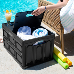 product Greenmade InstaCrate Grande - Black Collapsible Storage Tote with Lid