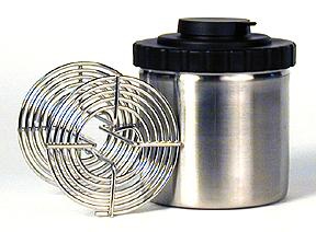 product Arista Stainless Steel 16 oz. Film Developing Tank (PVC top) and one Arista 120 size reel