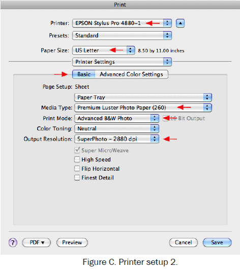 Figure C, Printer Setup #2